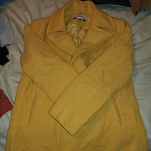 Womens Columbia yellow lined pea coat medium